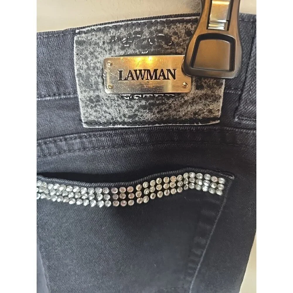 Lawman Western Women's Size 15 Superior 941 Slim Fit Black Denim Jeans t2